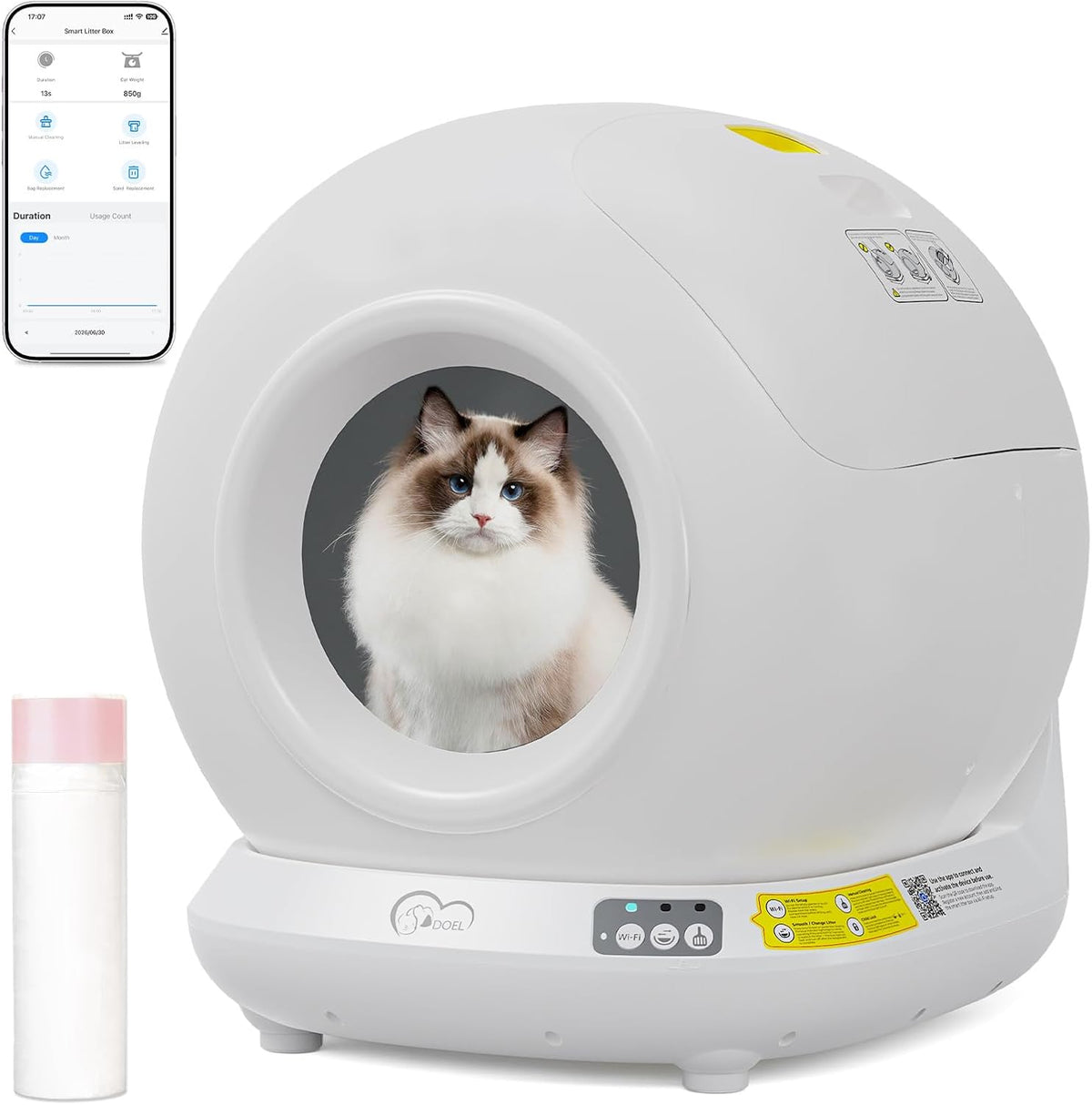 DuDuPet SLB-A self-cleaning cat litter box with app control