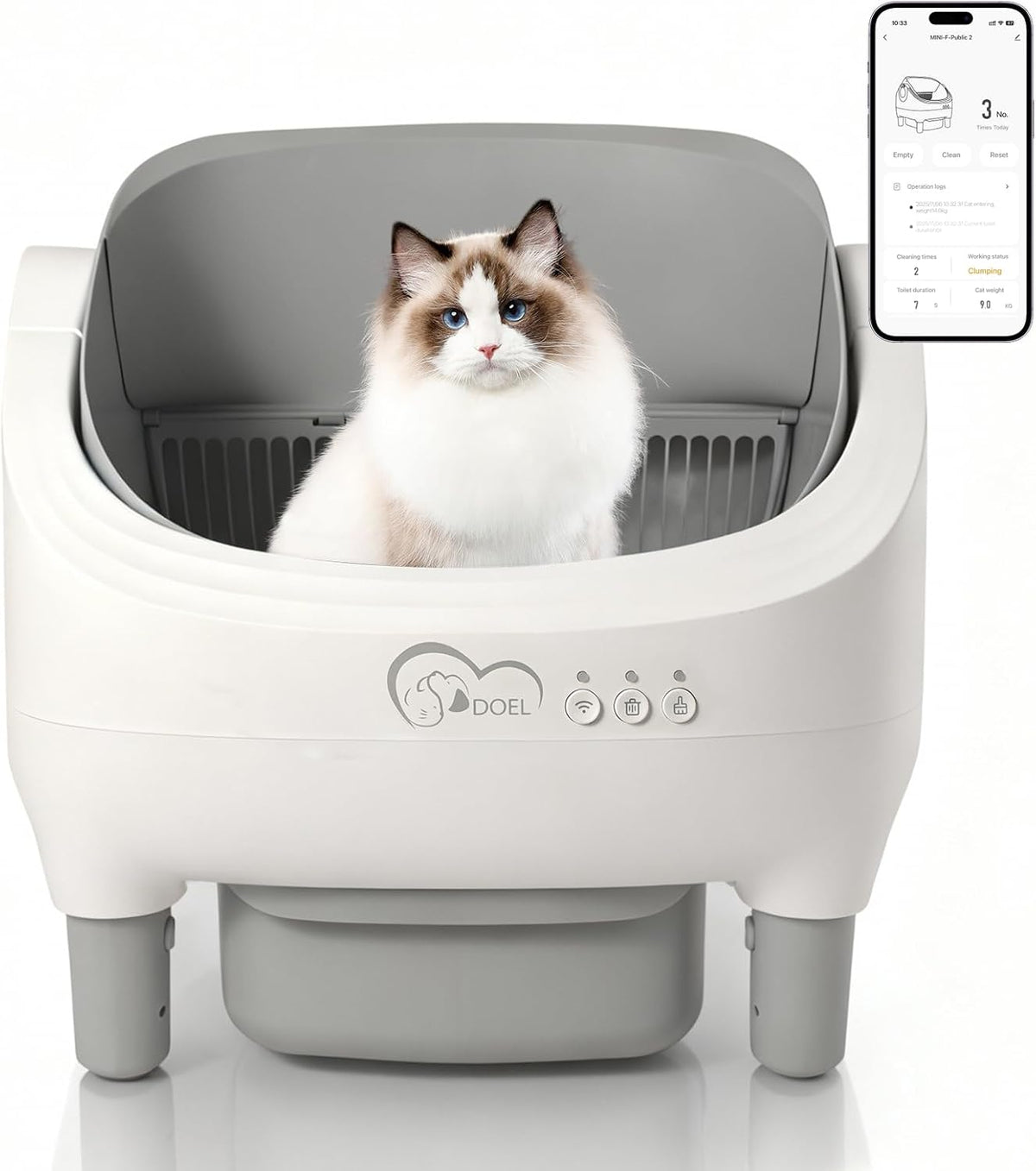 DuDuPet Mini F open self-cleaning cat litter tray